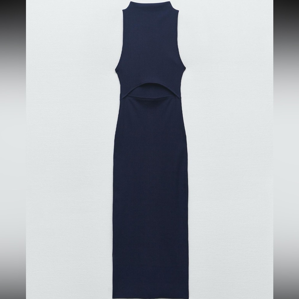 Zara Navy Backless Dress